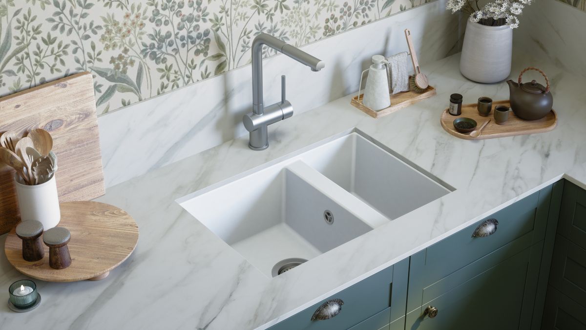 evier sous plan evo blanc